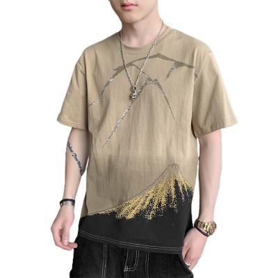 China Wholesale Fashion Loose Men's High Street Anti-Shrink Stain Trend Youth Moisture Wicking T-Shirts for sale