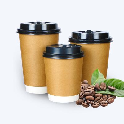 China Customized 4oz 7oz 8 oz 12oz 16oz disposable pe coated wrapping paper for double wall disposable coffee paper cups with lid for sale