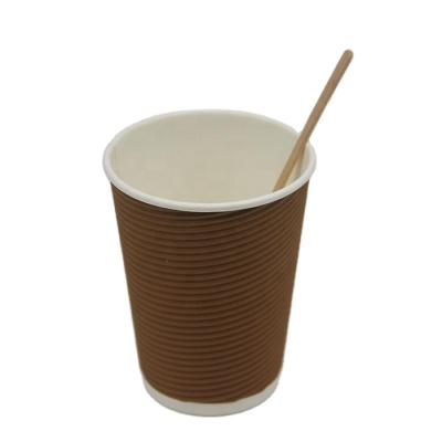 China Amazon Disposable Paper Cups Sets With Lids 8oz 12oz 16oz Hot Sale Ripple Paper Cups Coffee Paper Cups for sale