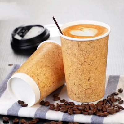 China Customized printed disposable double wallpaper logo coffee cup single cup packaging paper cup for sale