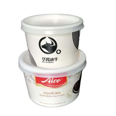 China Disposable Biodegradable Ice Cream Paper 4oz Lid 4oz Ice Cream Cup Paper Container Tubs for sale