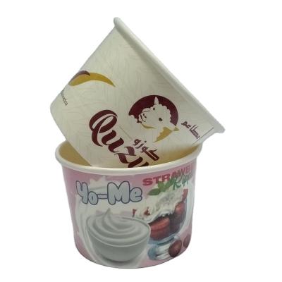 China Recycled Eco-friendly Biodegradable Ice Cream Paper Cups Materials 9oz 12oz 16oz 18oz Yogurt Ice Cream Paper Cups for sale