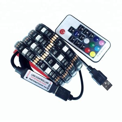 China Free preview of HOTEL/HOME! LED TV Backlight 100CM USB RGB 5050 Strip Light Kit 5V Remote Usb 60Leds/M for sale