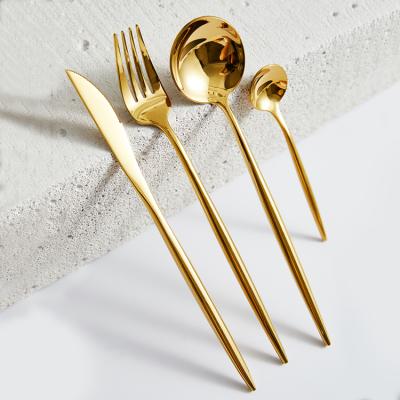 China 18/8 Wedding Portugal Flatware Bulk Stainless Steel Gold Stainless Steel Gold Plated Wedding Flatware Set for sale