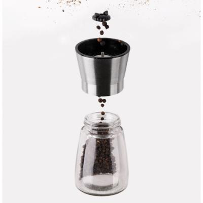 China 304 Stainless Steel Pot Kitchen Household Sustainable Glass Seasoning Black Pepper Grinder for sale