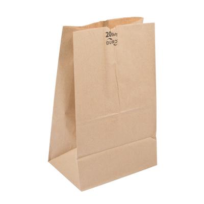 China Custom design your own logo flat handle restaurant delivery take out packaging carry brown kraft takeaway food paper bag for sale