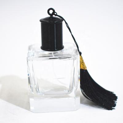 China Personal Care 50ml Perfume Bottle Perfume Bottle Square Perfume Bottle With Tassel for sale