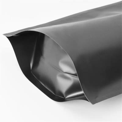 China Disposable Black Aluminum Foil Plastic Ziplock Grade Custom Printed Mylar Bag Food Grade Black Foil Bag for sale