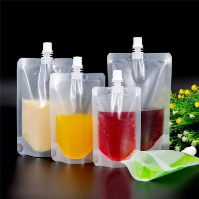 China Disposable Drink Bag Customized Packaging Pouch With Spout Transparent Liquid Water Holder Up Laminate Standing Clear Plastic Juice for sale