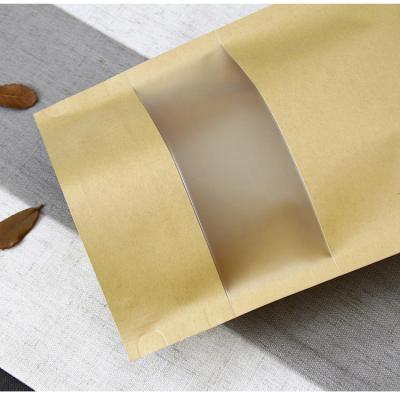 China Free Sample Large Stock Bolsas De Papel Para Comida Zipper Tote Bag Resealable Kraft Paper Pouch Recyclable for sale