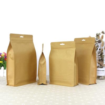 China Disposable In The Side Pouch Seal Coffee Bean Packaging Bags Tea Packaging Bag Eight Stock Custom Printing 500g Paper Coffee Kraft for sale