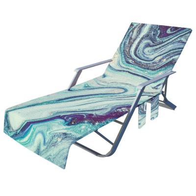 China Low MOQ Single Chaise Lounge Chair Cover with Side Pockets for sale