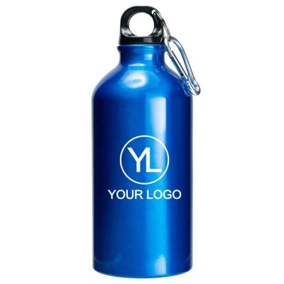 China Sustainable Advertising Free Silkscreen 17 Ounce Aluminum Water Bottles With Twist Cap And Carabiner for sale