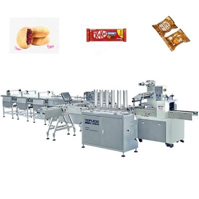 China Sorting Custom Horizontal Sweet Donut Biscuits Bread Toast Package Factory Automatic Pillow Packing Production Line for sale