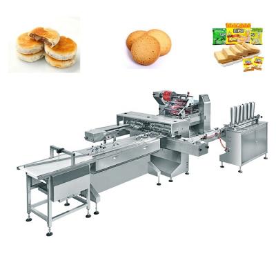 China Full Automatic Horizontal Type Moon Cake Cereal Rice Cake Packing Food Pillow Processing Line for sale