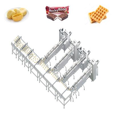 China China Supplier Custom High Speed ​​Food Chocolate Donut Automatic Feeding Cake Wrapping Processing Line Price for sale