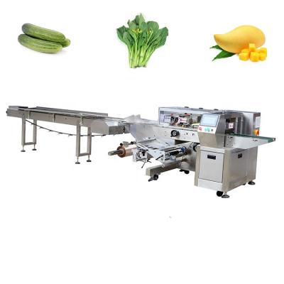 China High Speed ​​Horizontal Food Down Servo Roll Plastic Film Packaging Machine , Frozen Vegetable Fruit Packaging Machine for sale