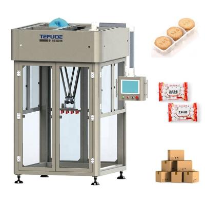 China Pick up and place TEFUDE custom high precise automatic box carton packaging machine delta robot automatic food packaging for sale