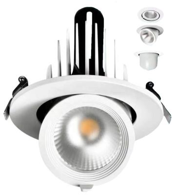 China Modern hotel 100mm hole 4inch height 18w balance recessed cob adjustable mini gimbal led downlight for sale