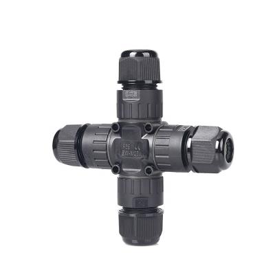 China Waterproof Outdoor Lighting Connector 3 Pin Ip68 Lug Block 2 3 Pin X Shape m25 Waterproof Connector for sale