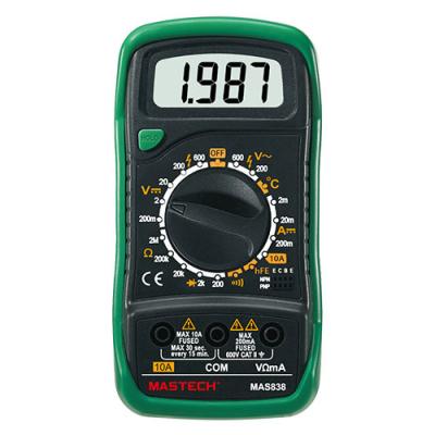 China Mastech MAS838 Mini Digital Electronics High Quality Handheld Multimeter MAS838CBGLO for sale