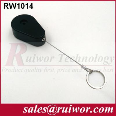 China ABS Plastic Anti Theft Retractable Pull Box Recoiler Drop Shaped With Key Ring for sale