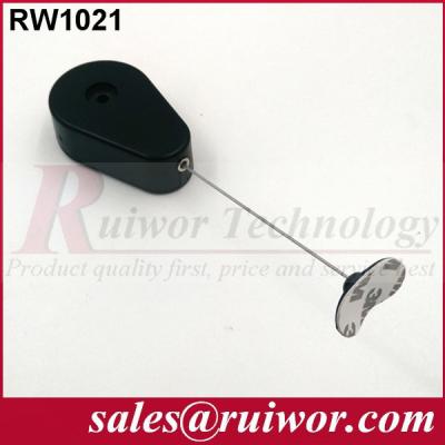 China Black Anti Theft Pull Box Retail Security Tether With Flexible Adhesive Plate for sale