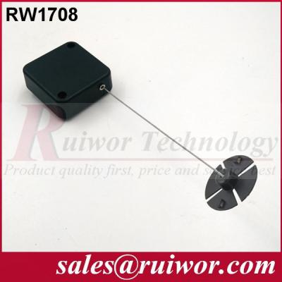 China Anti Theft Recoiler Security Pull Box With Gummy ABS Plate Terminals / Square Shape for sale