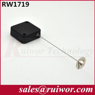 China Retractable Spring Anti Theft Pull Box With 22mm Metal Round Viscous Plate End for sale