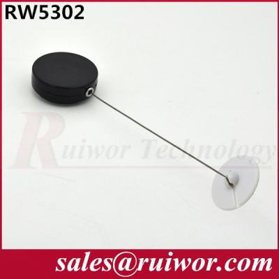 China Cable de acero retractable de la seguridad de las tiendas al por menor con pegar el extremo de la placa del ABS en venta