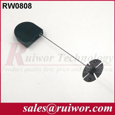 China 0.6 Mm Cable Diameter Display Security Tether With Sticky Flexible ABS Plate for sale