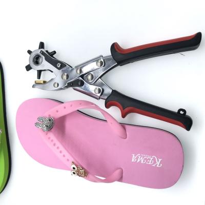 China Eco-friendly Spinning Leather Hole Punch Pliers DIY Belt Hole Puncher Punch Tools Slipper Flip Flops Tie Hole Puncher for sale