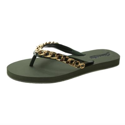 China Fashion DIY Trend Gold Beach Replaceable Chain Casual Metal Slipper Flip Flops With Decoration Flip Flop Chain for sale