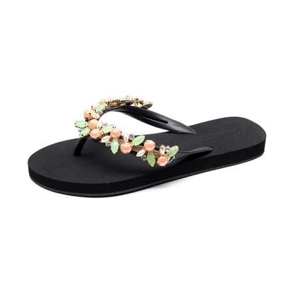 China Fashion DIY trend fashion v-shape popular high-grade crystal rhinestone metal chains slipper flip flop crystal sandals for sale