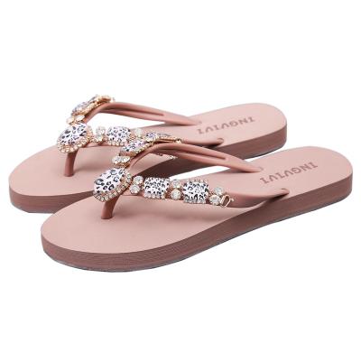 China Fashion Trend Fashion Accessories Chains Shape Rhinestone Trim V Shape Chain Summer Flip Flop Crystal Slipper Sandal for sale