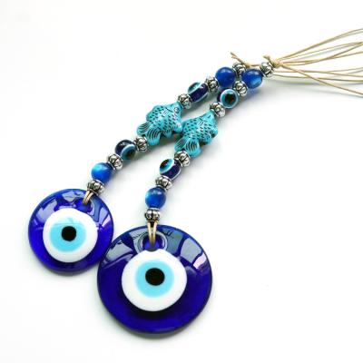 China Other Devil's Eye Blue Fish Eye Ornament Round Shape Glass Eye Pendant Wall Ornament for sale