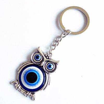 China Other Foreign Trade Border Turkish Blue Eyes Key Chain Alloy Owl Pendant In Stock for sale