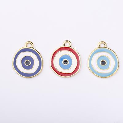 China Gold Silver Plating + Colors Oil Drip Yiwu Jewelry Custom Necklace Metal Devil's Eye Pendant Necklace Pendant for sale