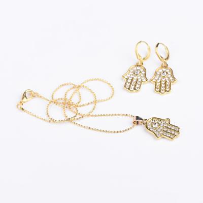 China Wholesale Custom Gold Plating Jewelry Sets Necklace and Earring for sale