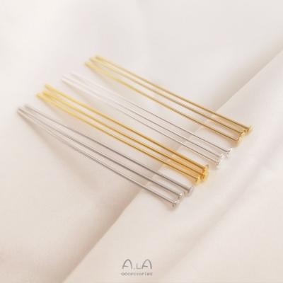 China Gold Plated Silver Needles DIY Jewelry DIY Jewelry Accessories 14K Half Round Head Accessories for sale