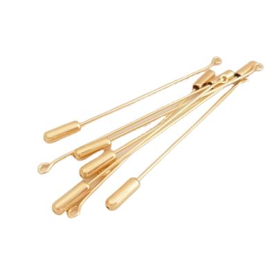 China Gold Plated 14k Gold Plated 9 Character Long Pin Pin Silicone Plug DIY Handmade Accessory Material for sale