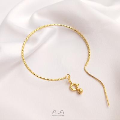 China Gold plated 18K gold plated universal bracelet 1.5mm thick pin type retractable adjustable diy flower wire bracelet ring for sale