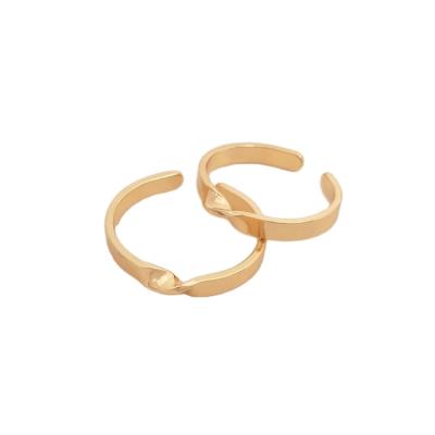 China Gold Plated 14K Gold Plated Open Ring DIY Jewelry Setting Hand Winding Ring Twist Ring Handmade Material Accessories for sale