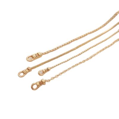 China DIY Jewelry Chain 14K Universal Buckle Leather Rope Steel Wire Universal Clip Gold Plated DIY Accessory for sale