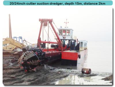 China Dredge de succión de cabeza de corte hidráulica portátil de 600 mm 20 pulgadas Equipo para profundización del puerto Capacidad de 6000 m3/h en venta