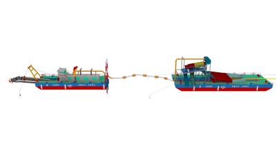 中国 Diesel Engine Dredger with Rotating Cutter Head Mobility Self-propelled Or Towed By A Tugboat 販売のため