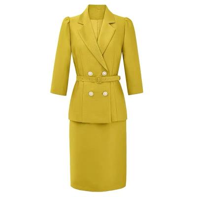 China Custom Order High Quality Small Minimum Women's Double Breasted Blazer And Pants Breathable Formal Women's Two Piece Suits for sale