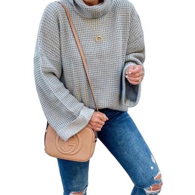 China 2022 New Spring Large Size Women's Loose Sweater Solid Color Turtle Neck Sweater Breathable Net Red Women for sale