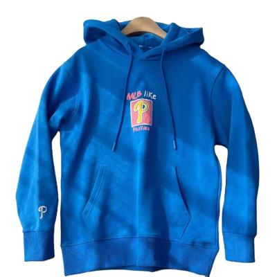 China Good Style Printed Letter Fashion Hooded Sweater Couple Breathable Blue And White Loose Sweater for sale