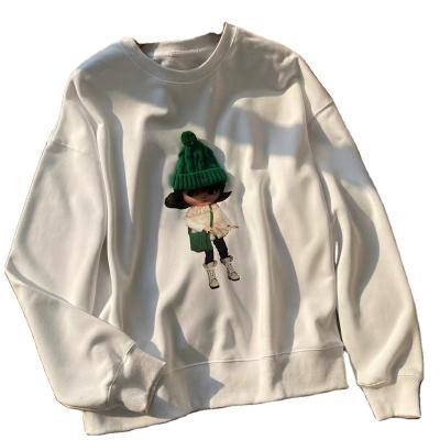 China Breathable Three-dimensional Hat Fashion Little Girl Cartoon Printing Wholesale Price White Sweater for sale